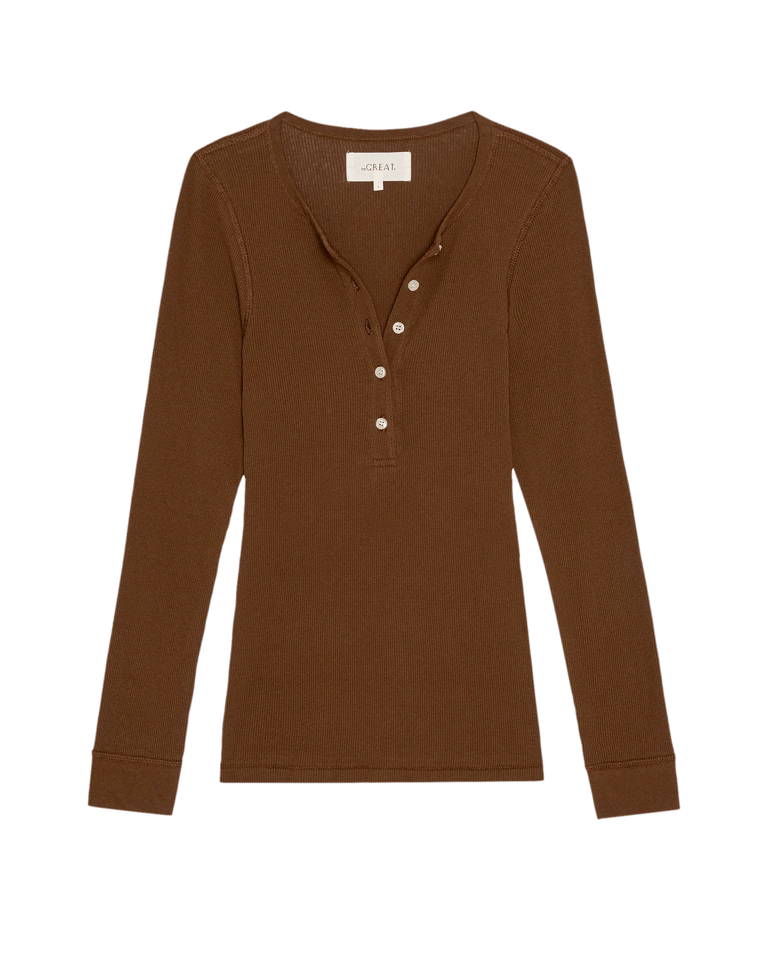 The Baby Rib Henley. -- Chocolate - Image 6