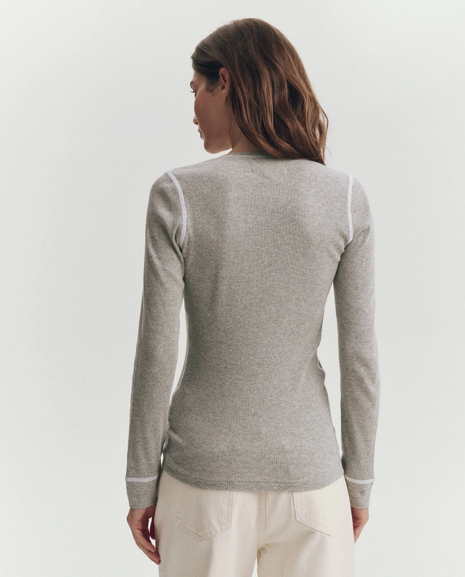 The Baby Rib Henley. -- Heather Grey - Image 3
