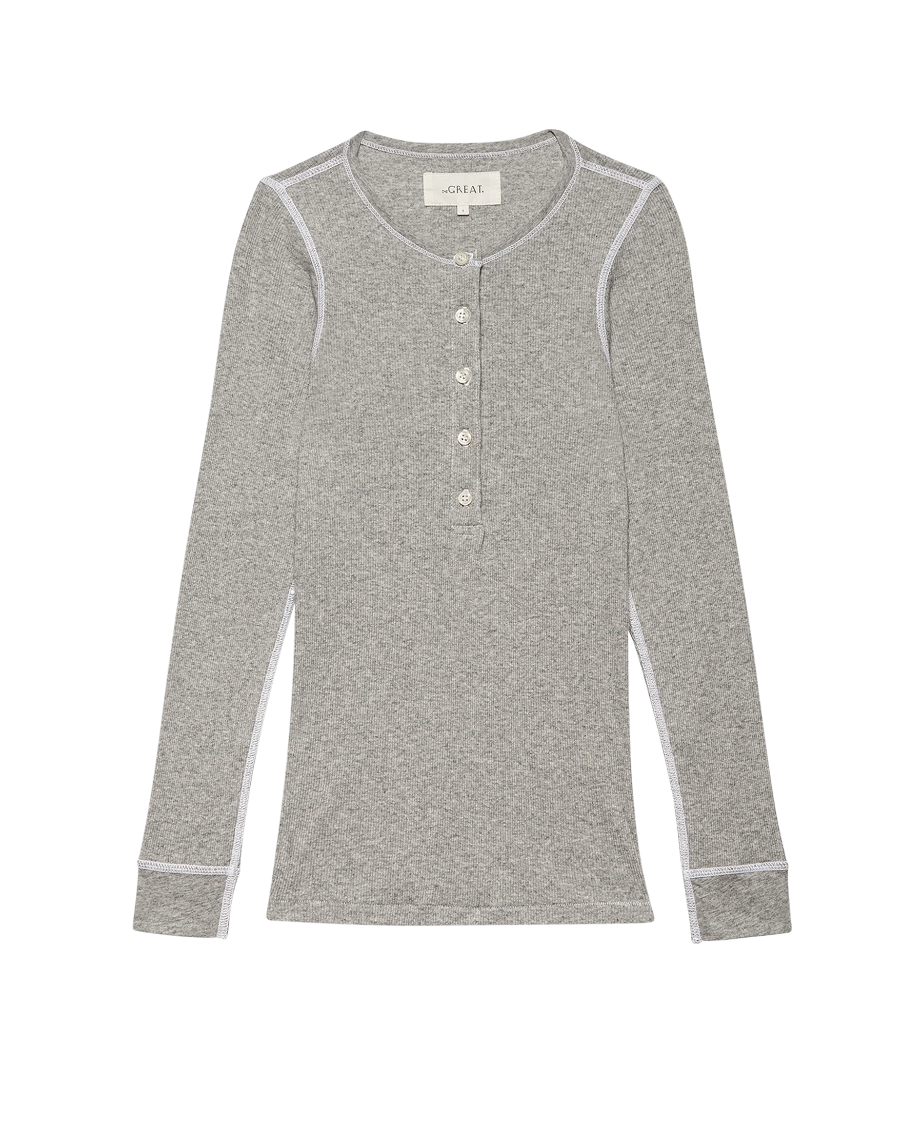 The Baby Rib Henley. -- Heather Grey - Image 6