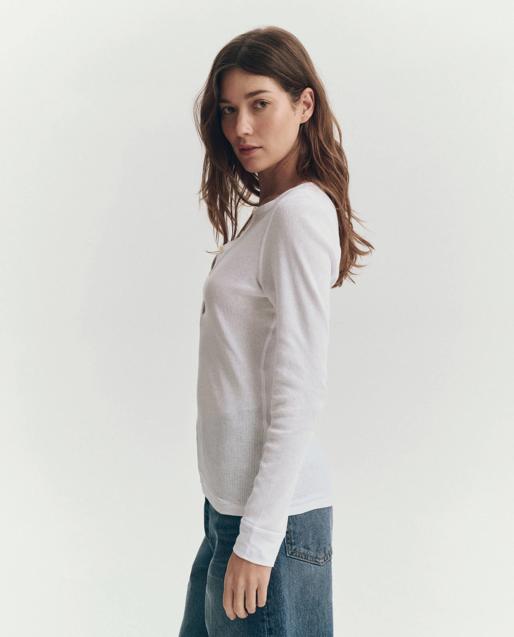 The Baby Rib Henley. -- True White - Image 4