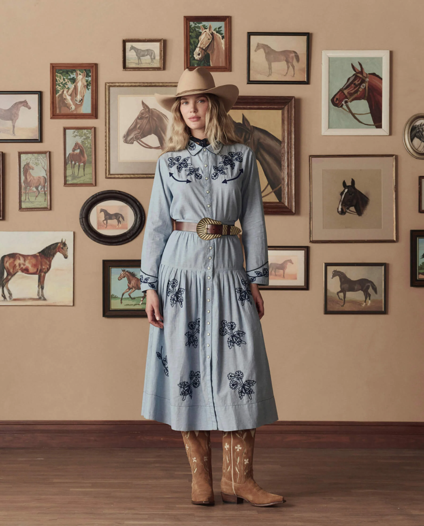 The Chambray Embroidered Western Shirt. -- Chambray - Image 5