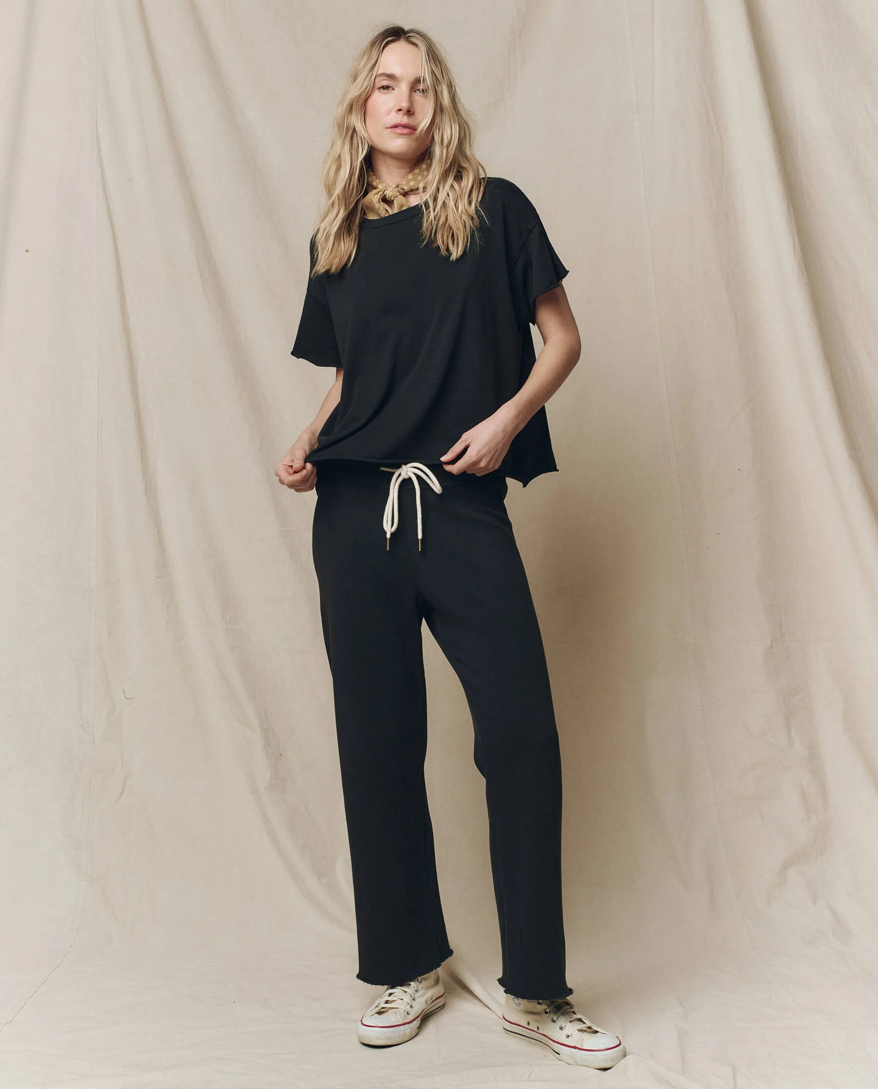 The Crop Tee. Solid -- Almost Black - Image 4