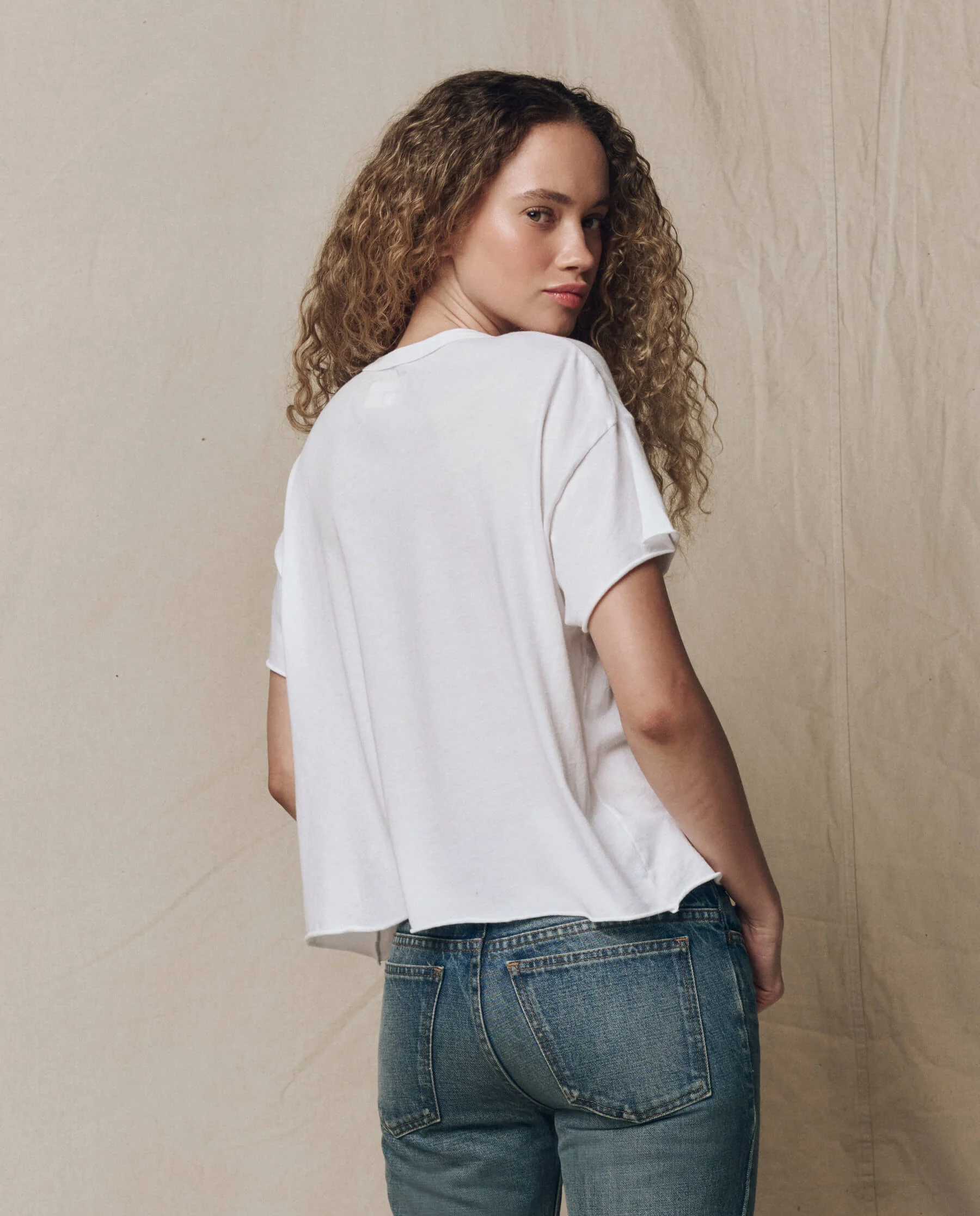 The Crop Tee. Solid -- True White - Image 4