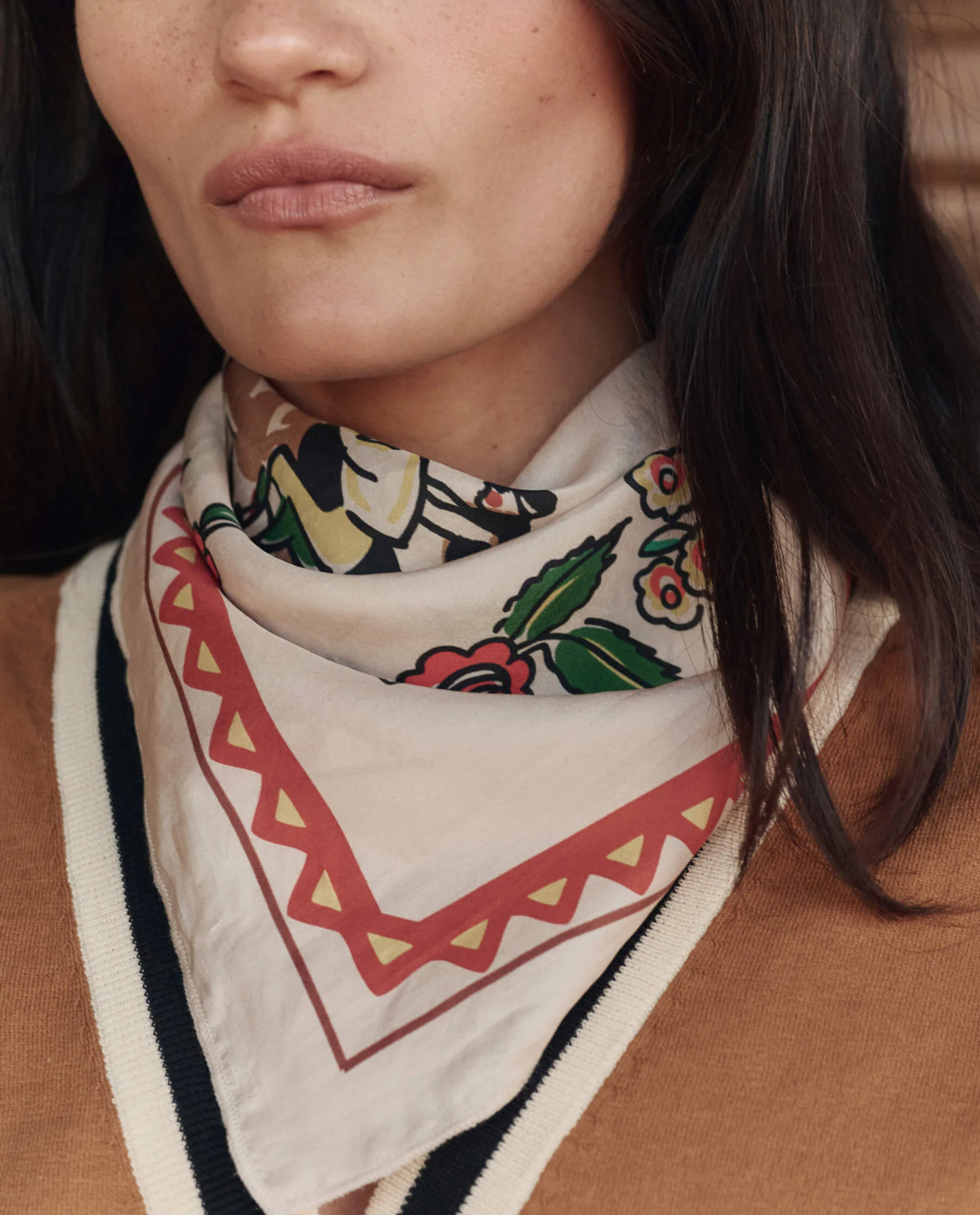 The Derby Silk Bandana. -- Cream - Image 5