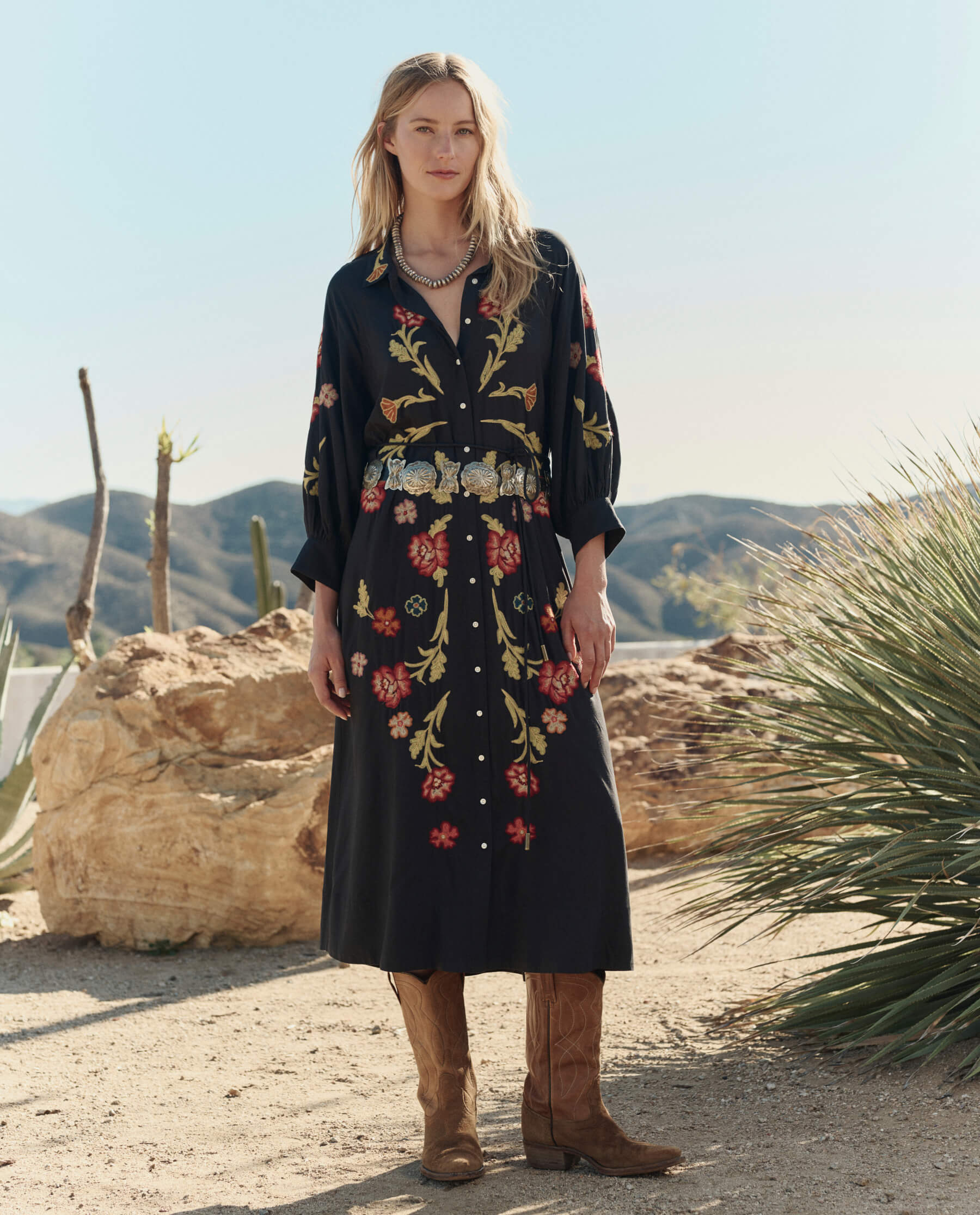 The Embroidered Herd Dress. -- Black - Image 3