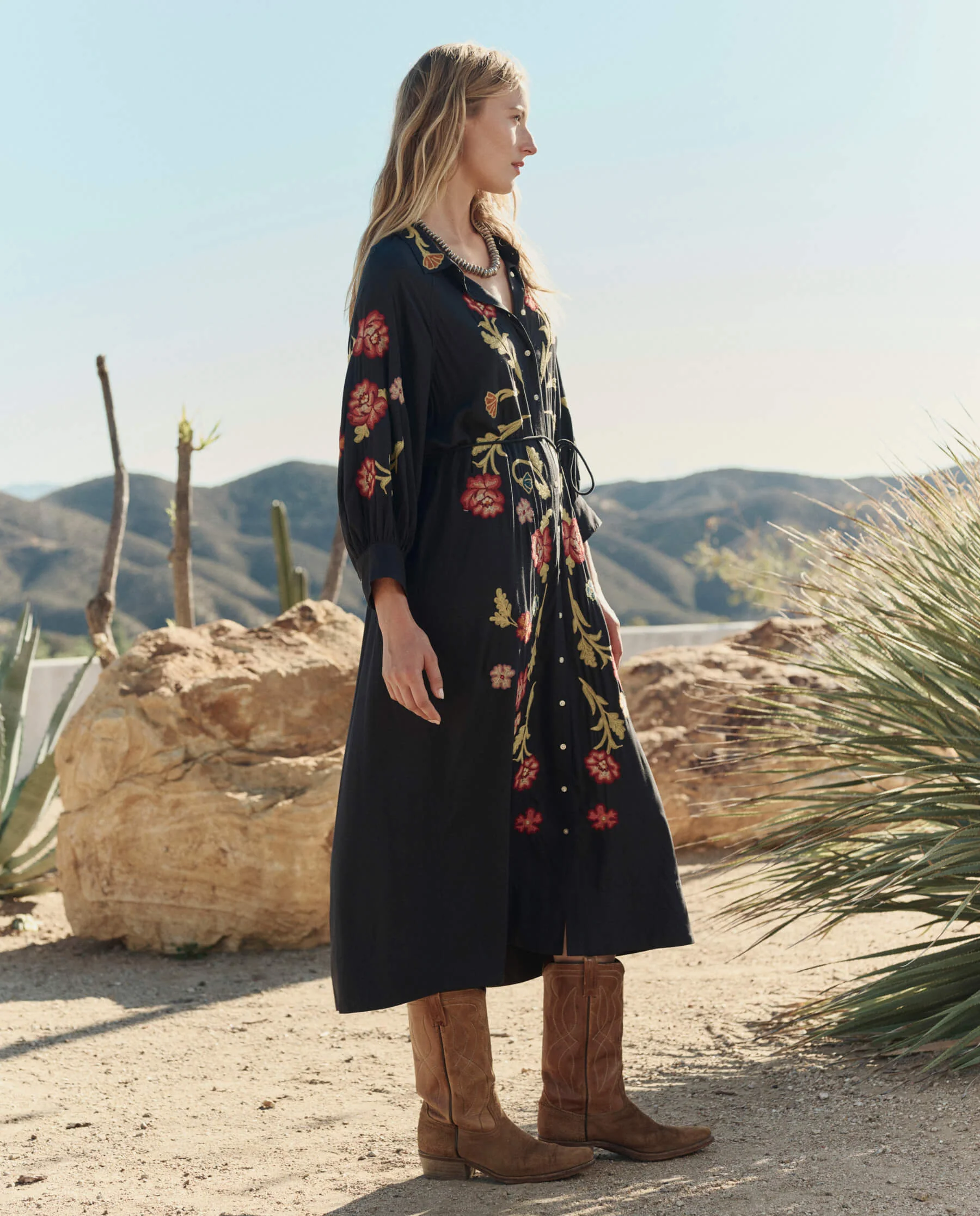 The Embroidered Herd Dress. -- Black - Image 4