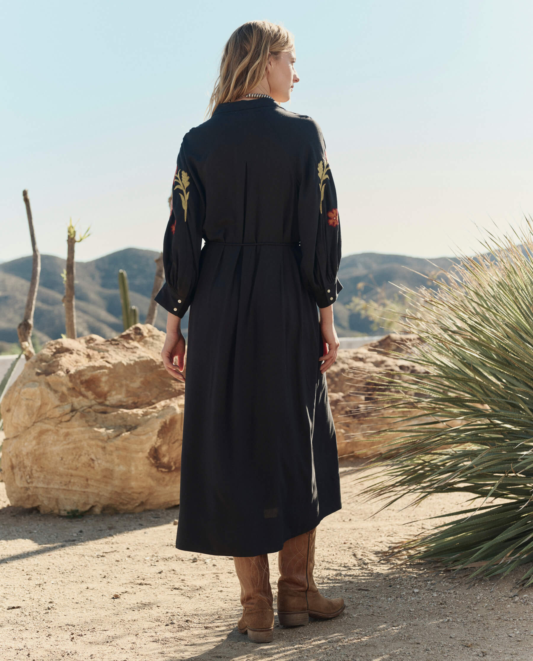 The Embroidered Herd Dress. -- Black - Image 5