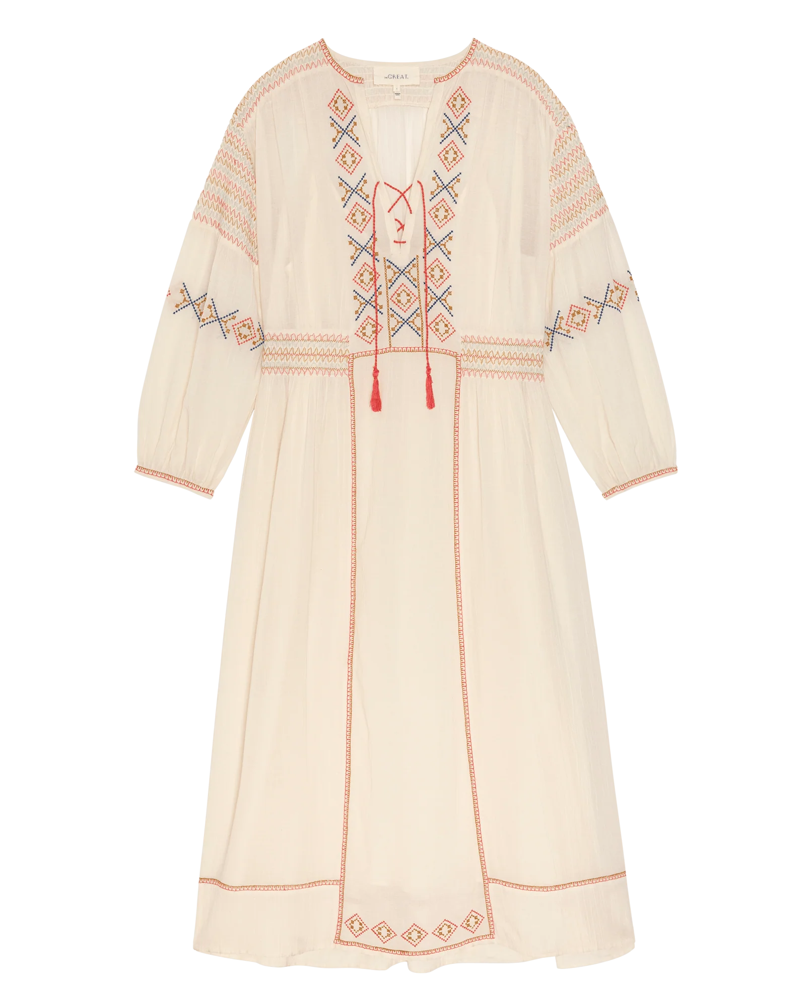 The Embroidered Locket Dress. -- Cream - Image 6