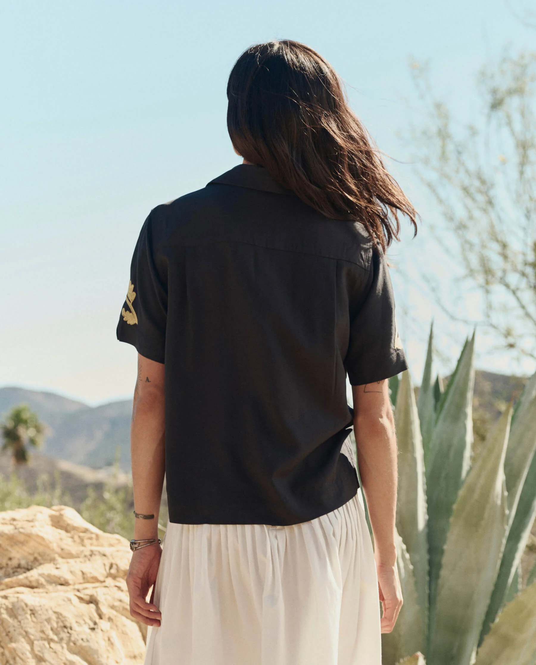 The Embroidered Paloma Top. -- Black - Image 4