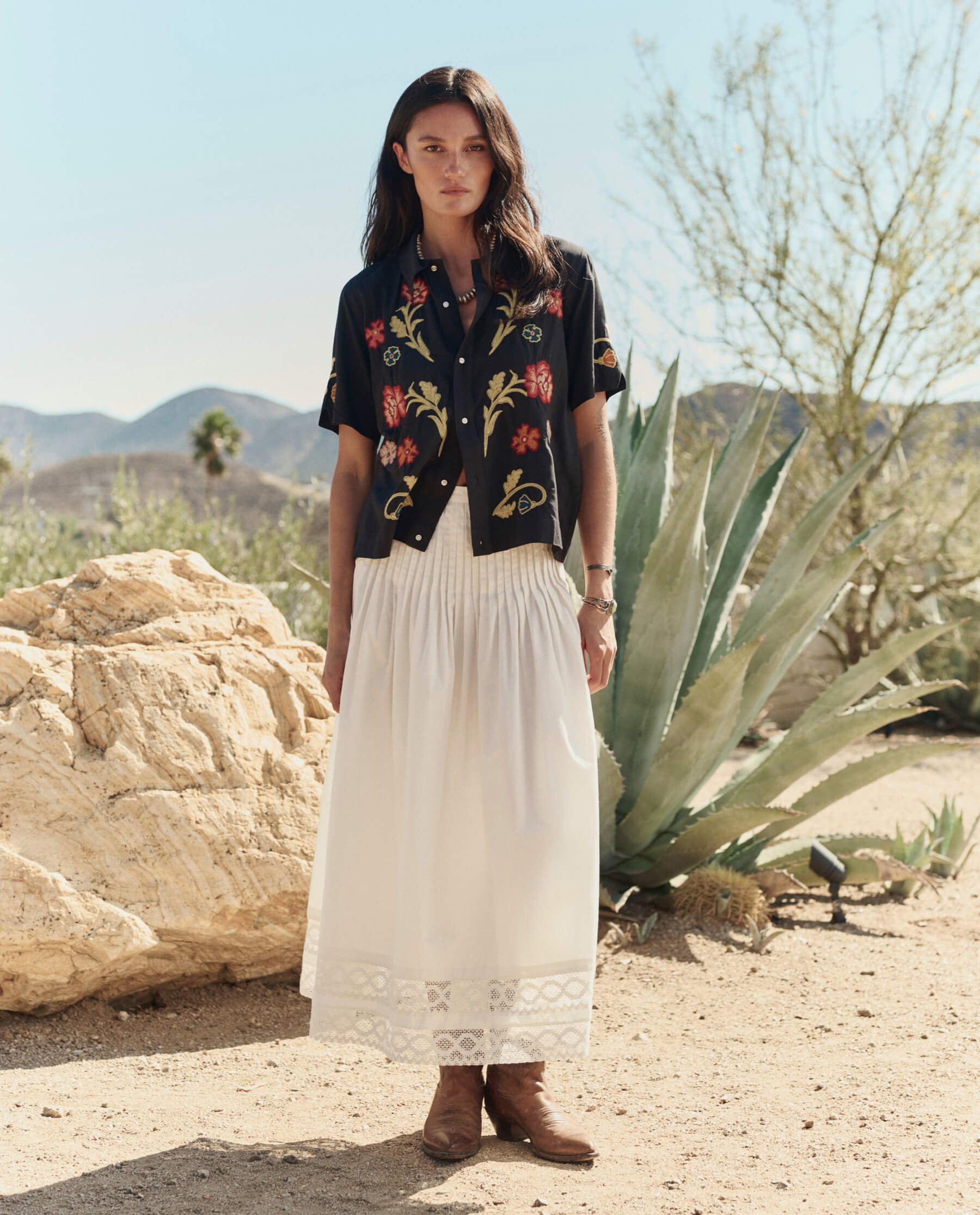 The Embroidered Paloma Top. -- Black - Image 5