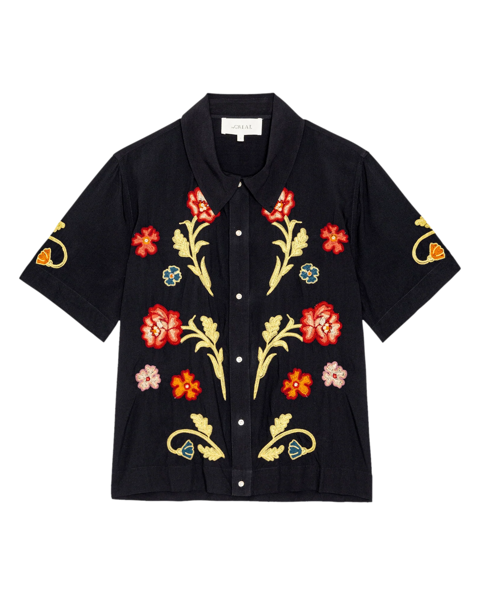 The Embroidered Paloma Top. -- Black - Image 6