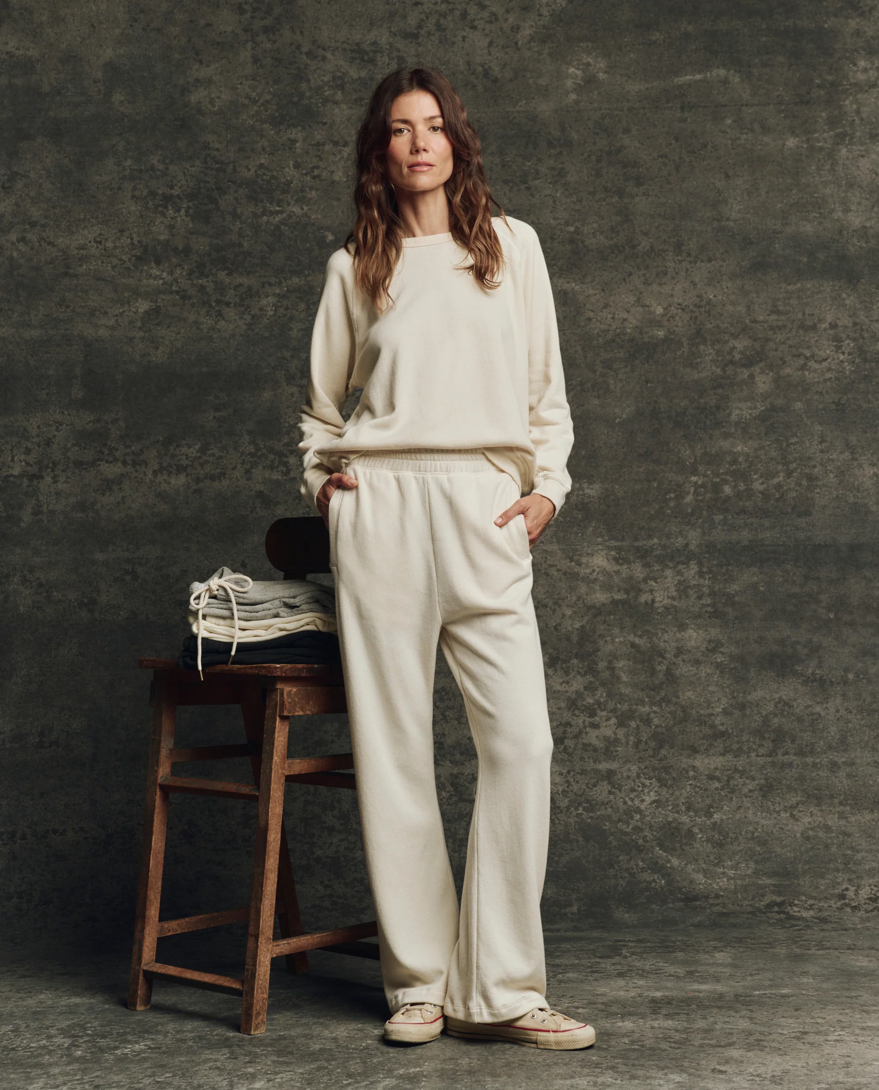The Fleece Rookie Sweatshirt. Solid -- Washed White - Image 5