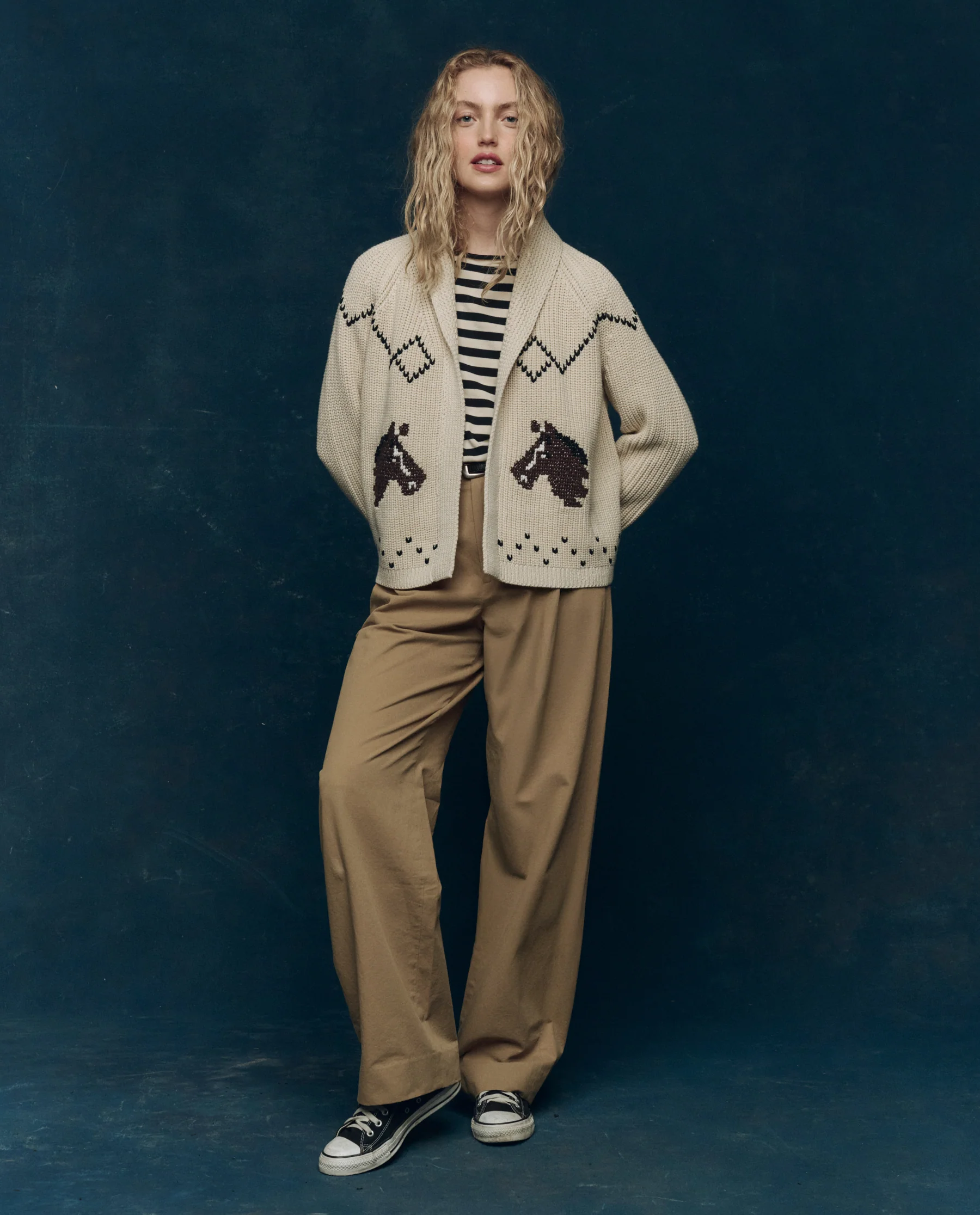 The Horse Lodge Cardigan. -- Cream - Image 3