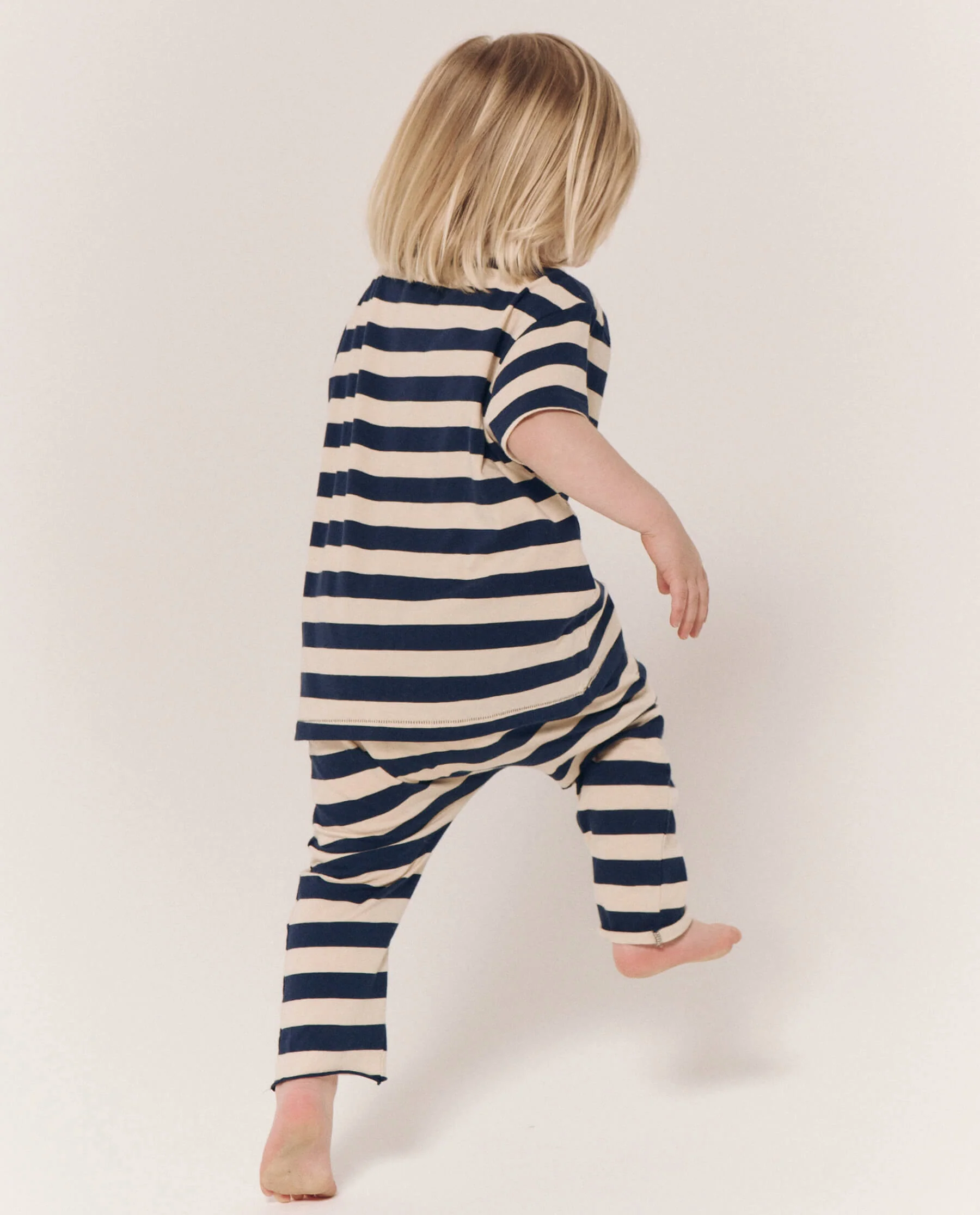The Little Boxy Crew. Novelty -- Navy and Cream Scholar Stripe - Image 4