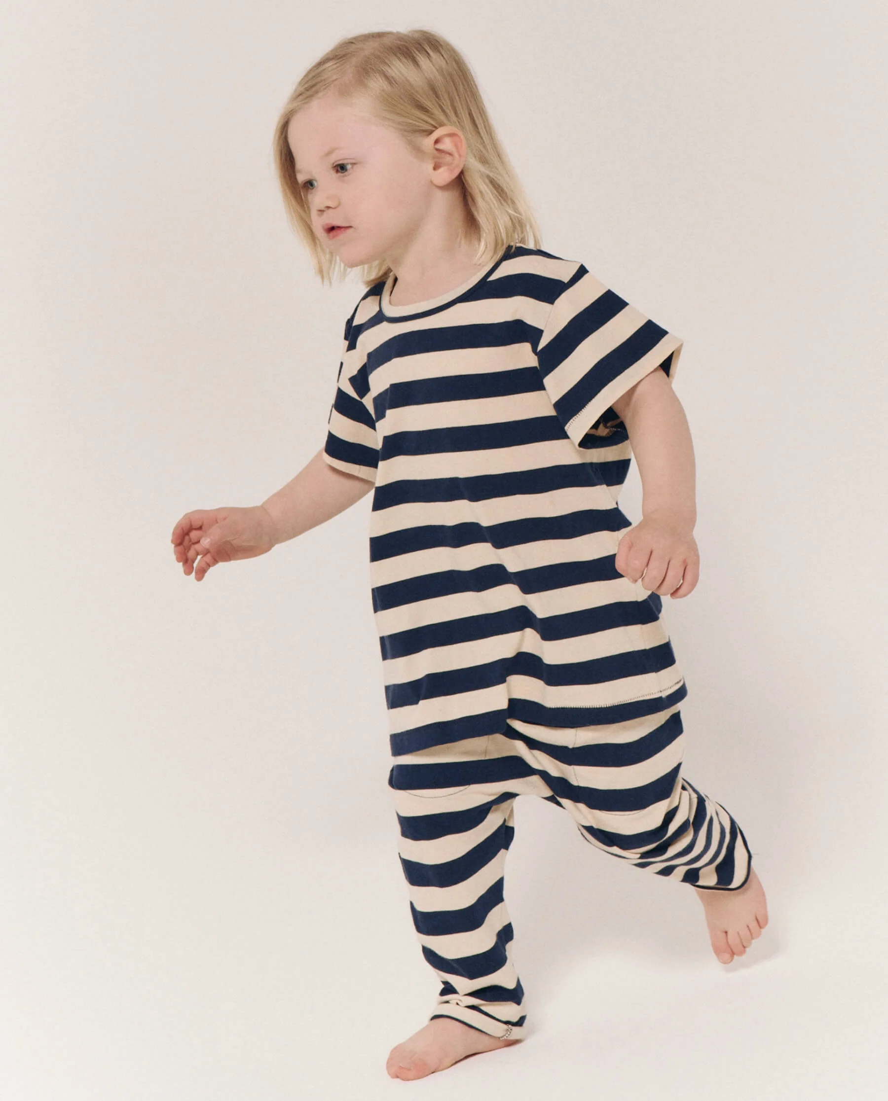 The Little Boxy Crew. Novelty -- Navy and Cream Scholar Stripe - Image 6