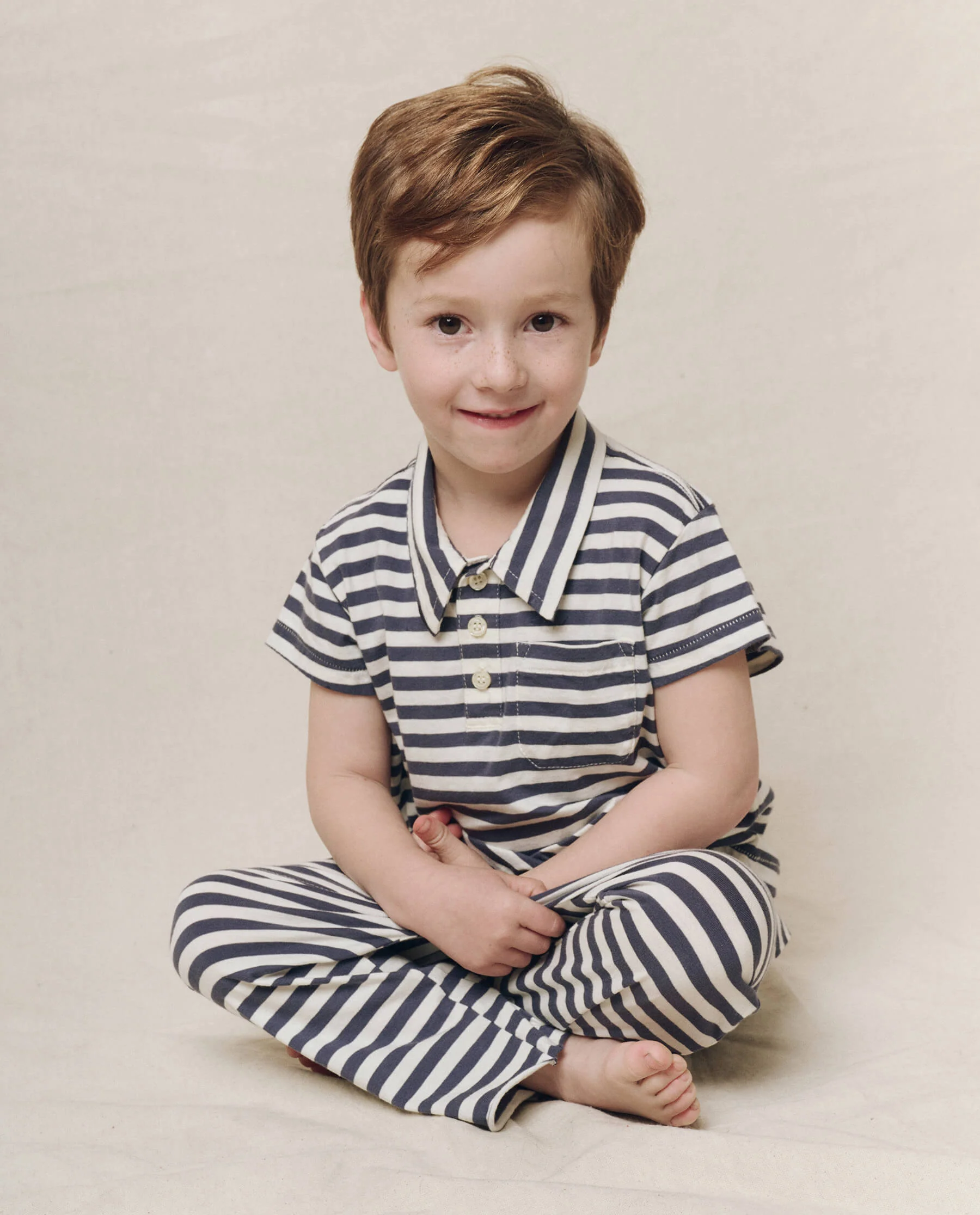 The Little Jersey Crop. Novelty -- Vintage Blue Stripe - Image 4