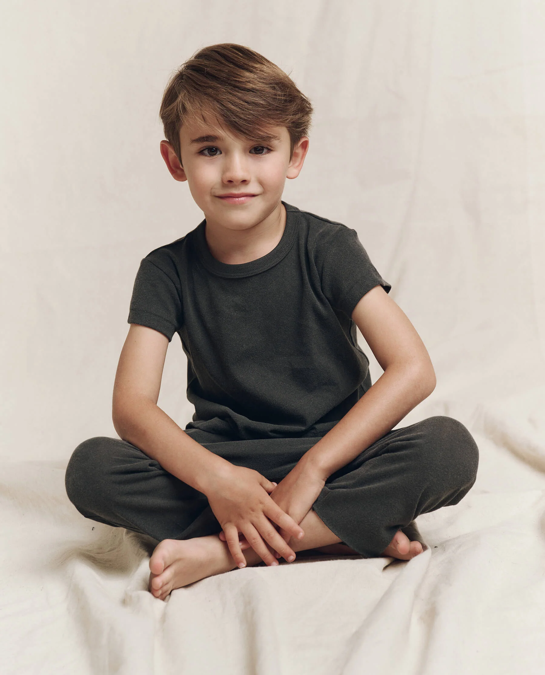 The Little Jersey Crop Pant. Solid -- Washed Black - Image 4