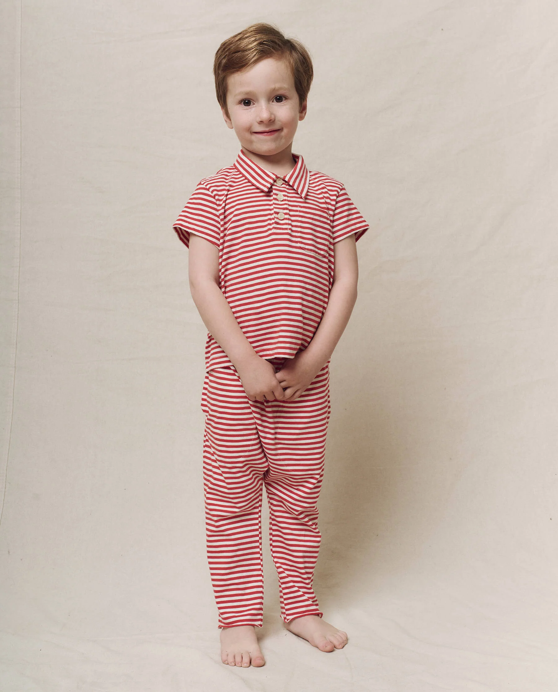 The Little Lacrosse Polo. -- Sun Cherry Stripe - Image 4