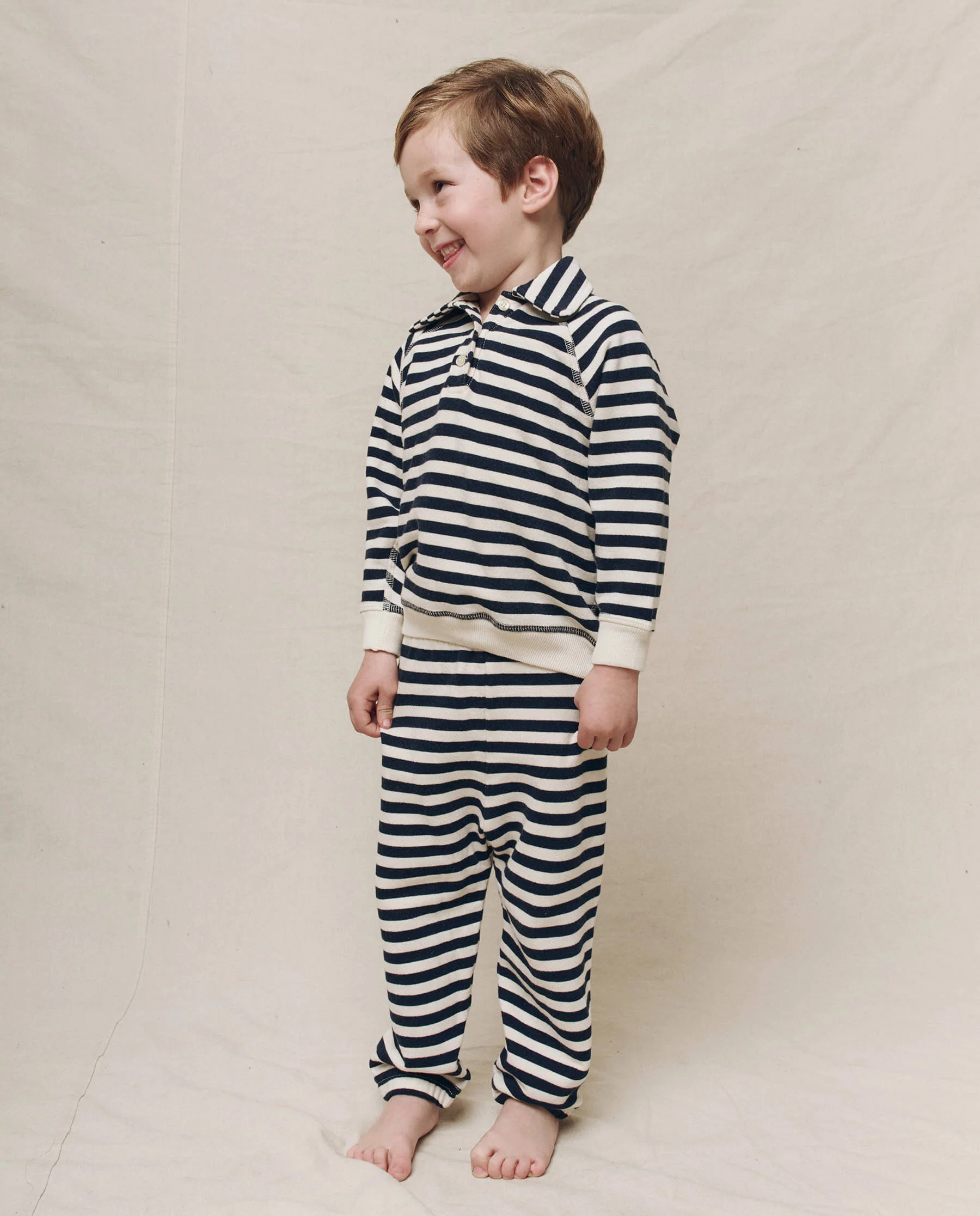 The Little Stadium Sweatpant. Novelty -- Navy Sailor Stripe - Image 3