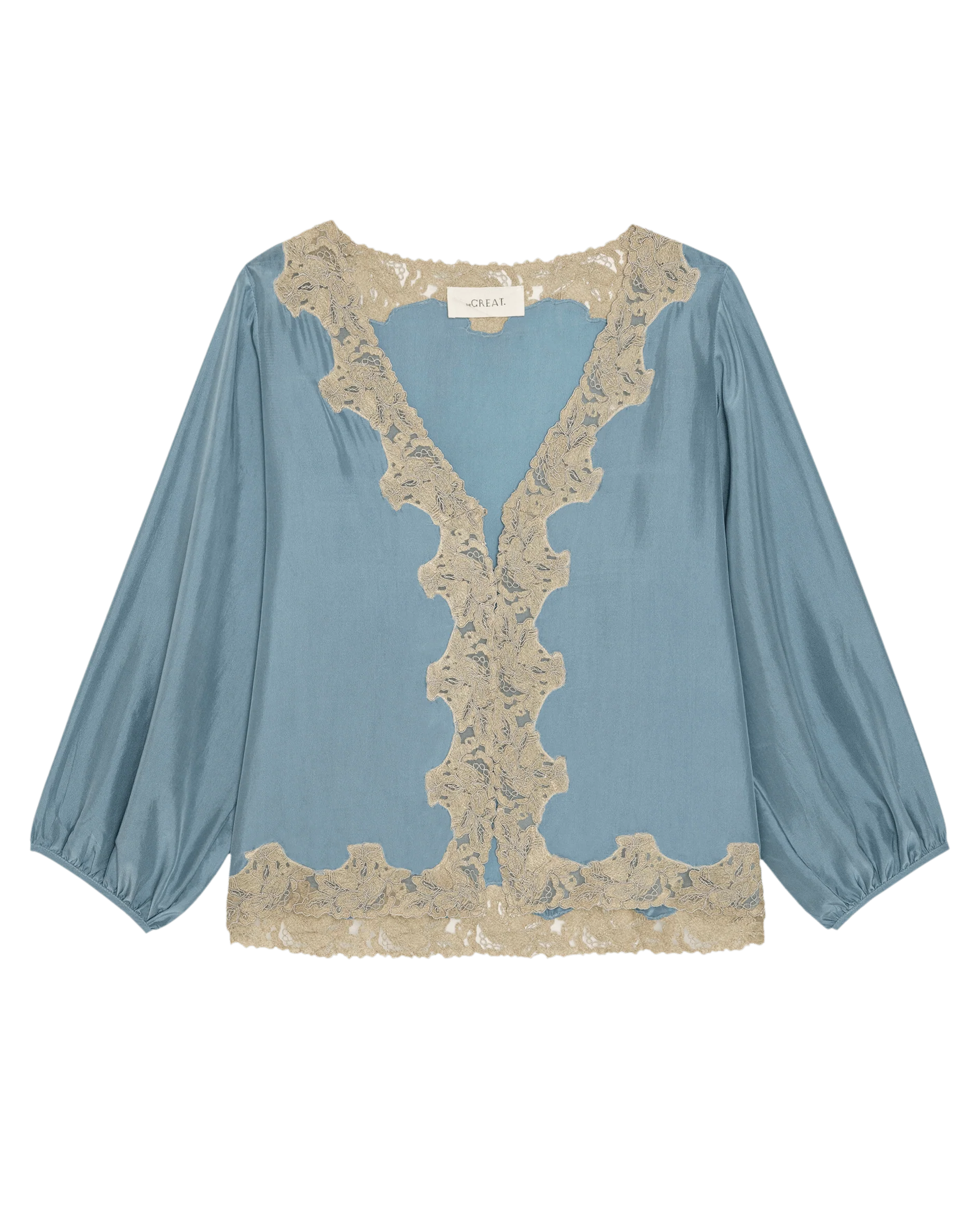 The Long Sleeve Legacy Top. -- Faded Blue and Cream - Image 6