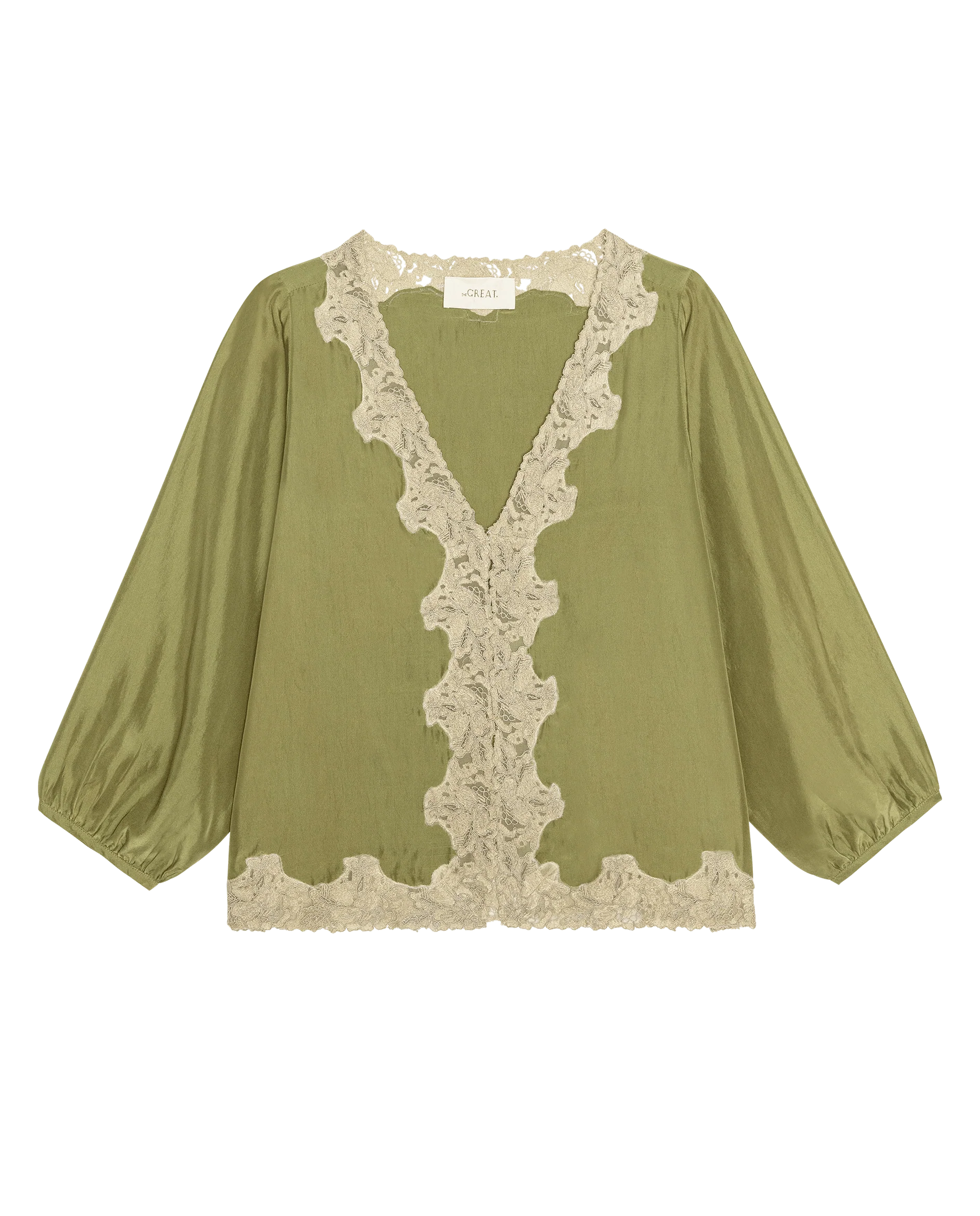 The Long Sleeve Legacy Top. -- Light Olive and Cream - Image 6