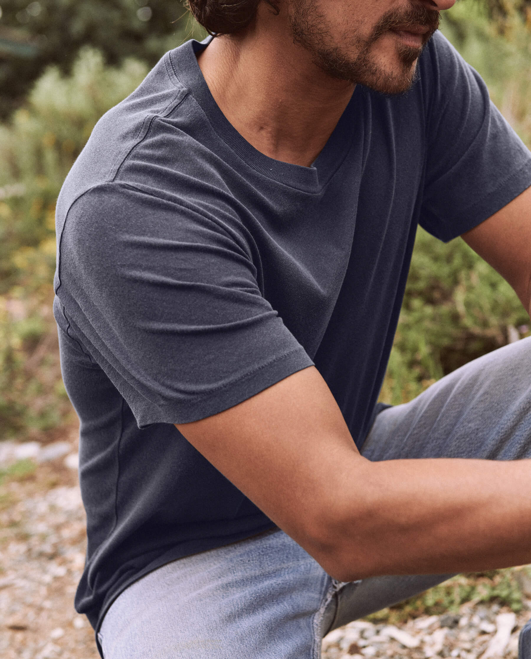 The Men's Slim Tee. -- Washed Navy - Image 2