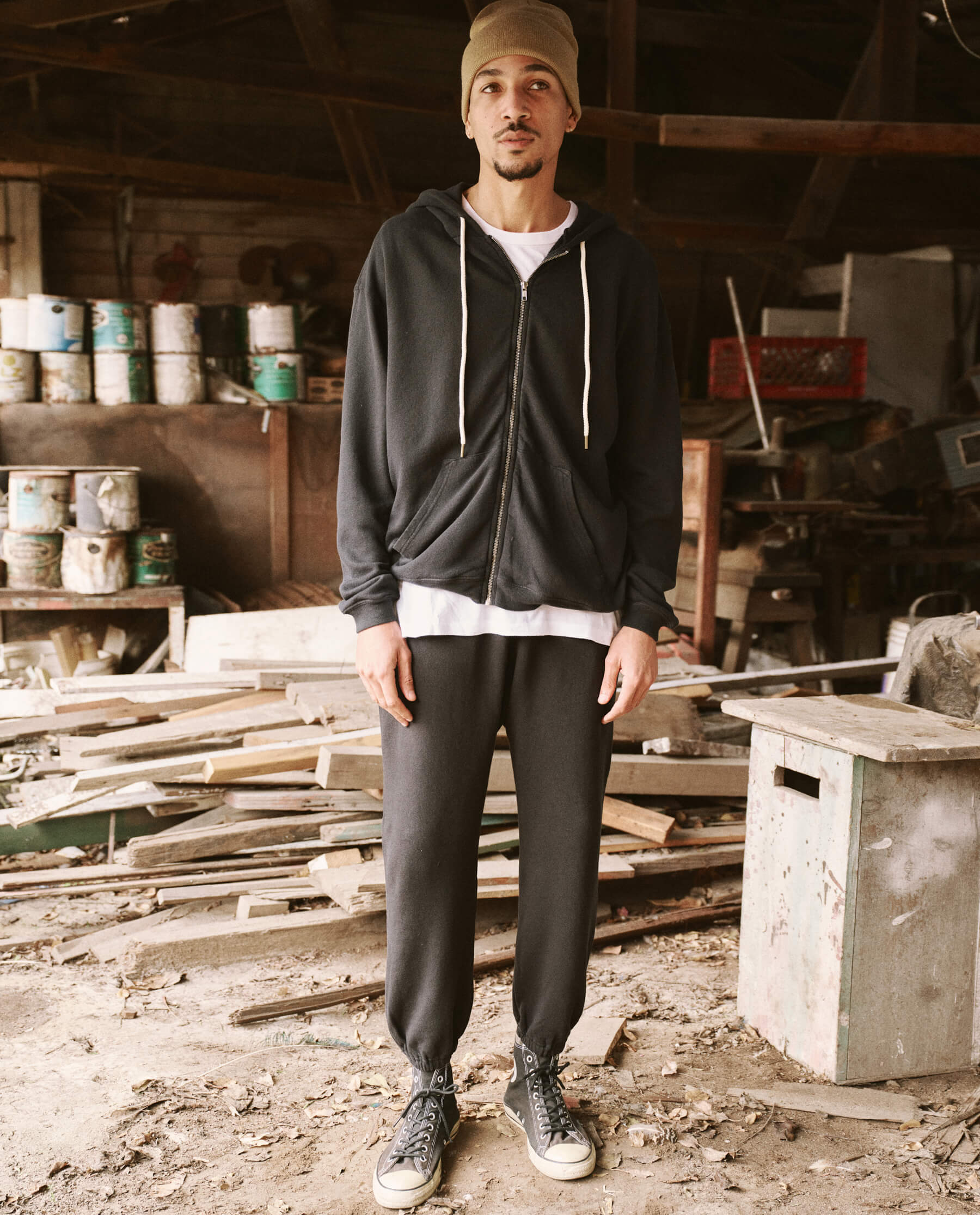 The Men's Zip Up Hoodie. -- Almost Black - Image 2