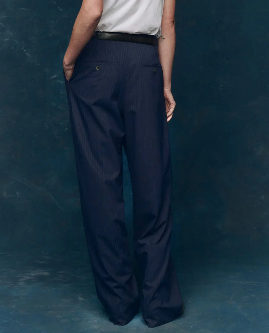 The Menswear Trouser. -- Dark Blue Stripe - Image 2