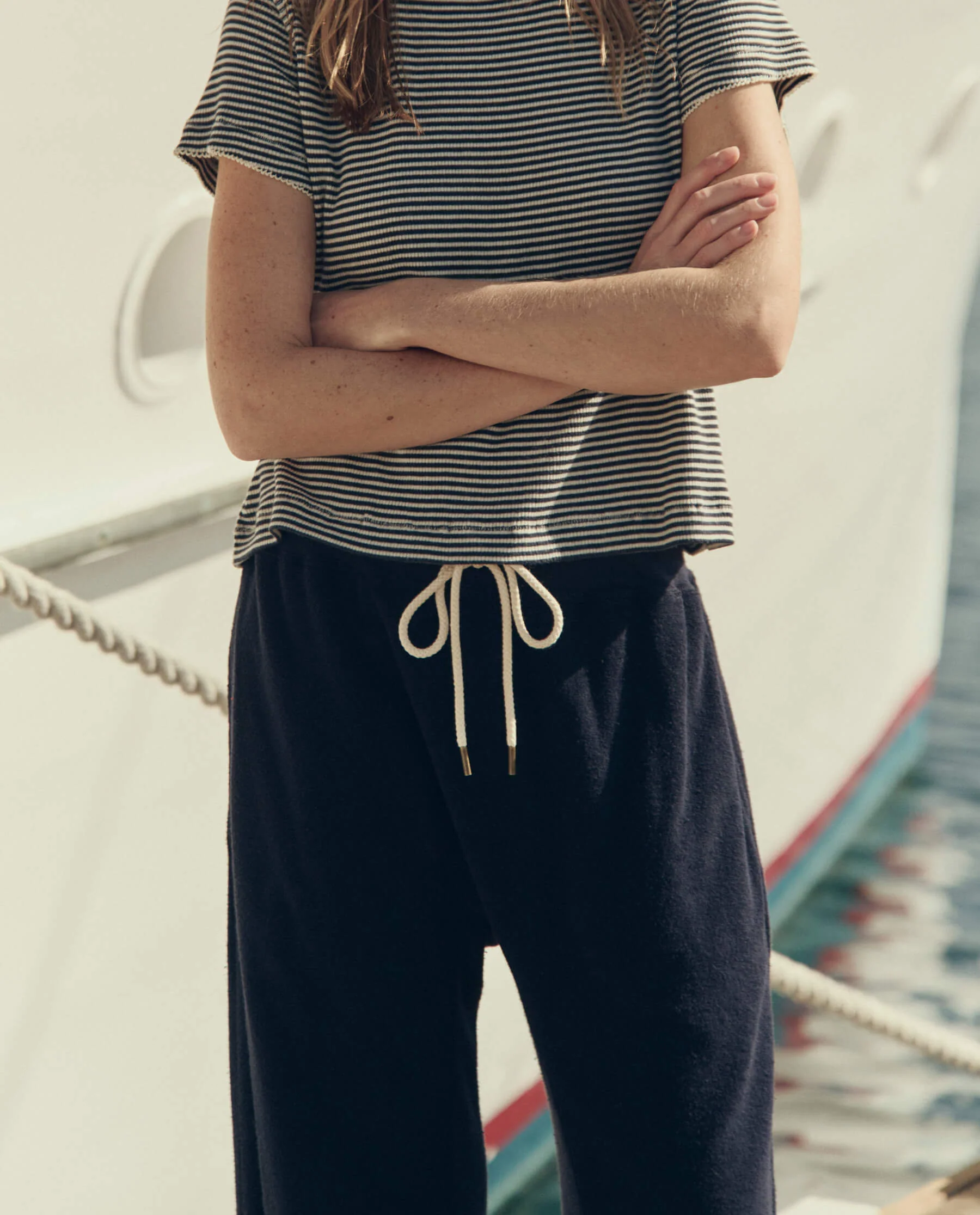 The Micro Terry Horseshoe Sweatpant. -- Navy - Image 4