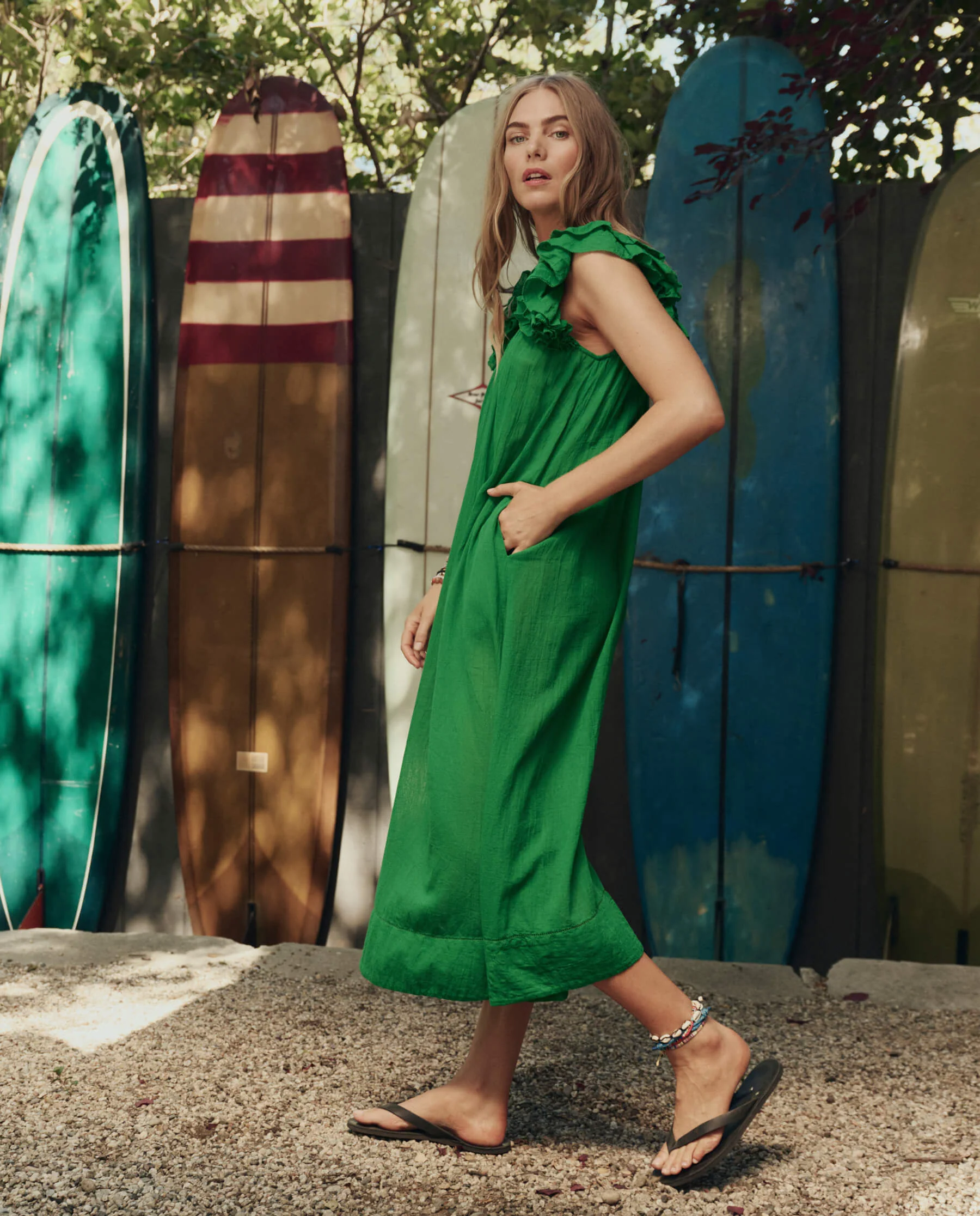The Ruffle Coverup. -- Bright Sprig - Image 2
