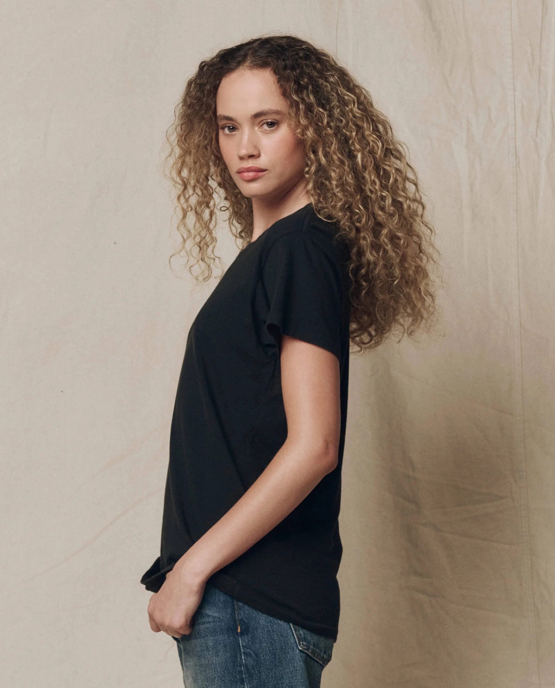 The Slim Tee. Solid -- Almost Black - Image 4
