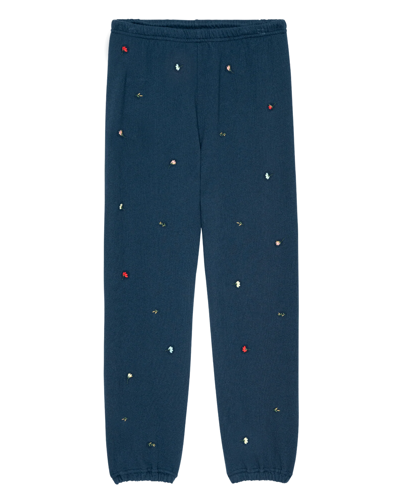 The Stadium Sweatpant w/ Tossed Floral Embroidery. -- Navy - Image 6