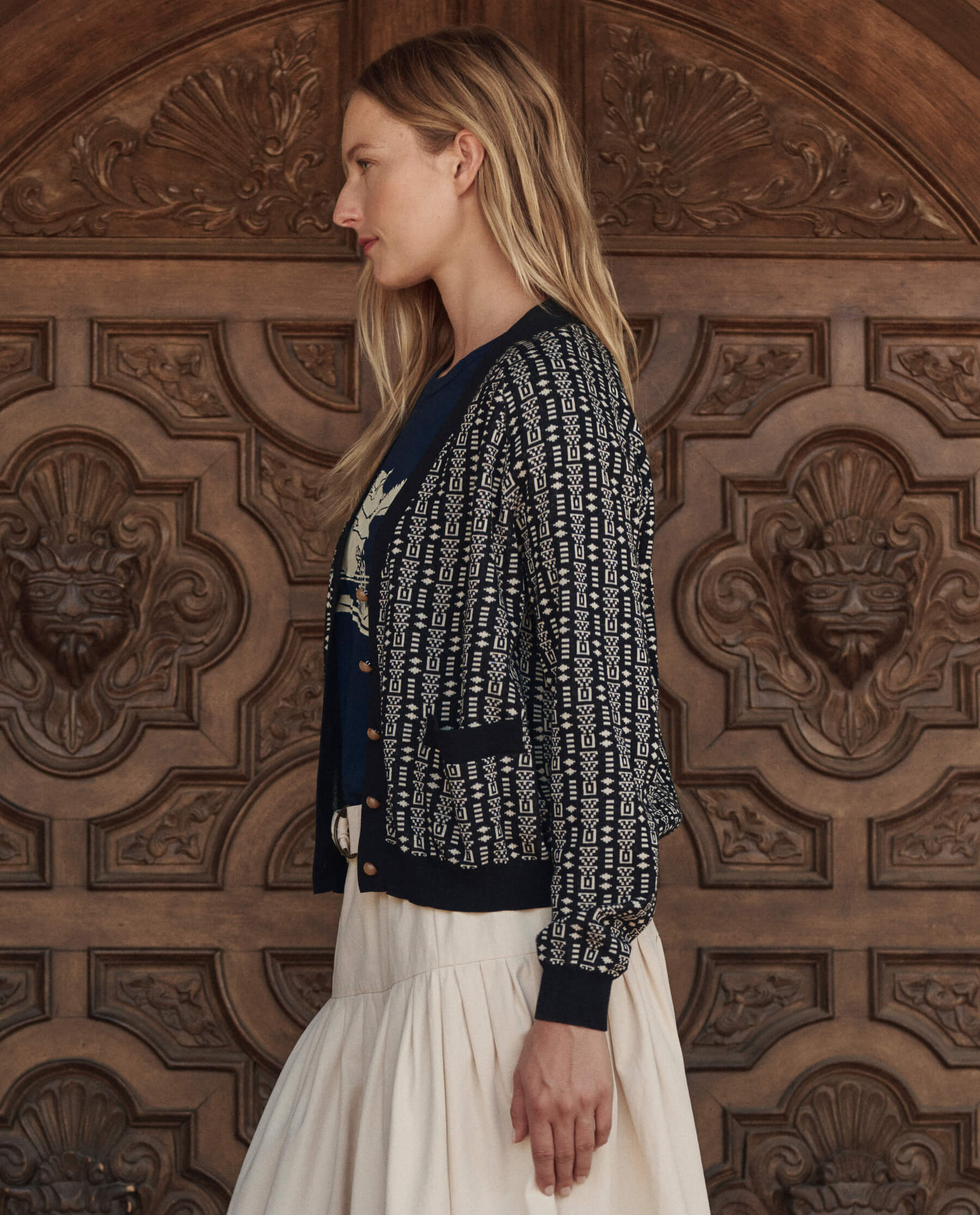The Varsity Cardigan. -- Black - Image 3