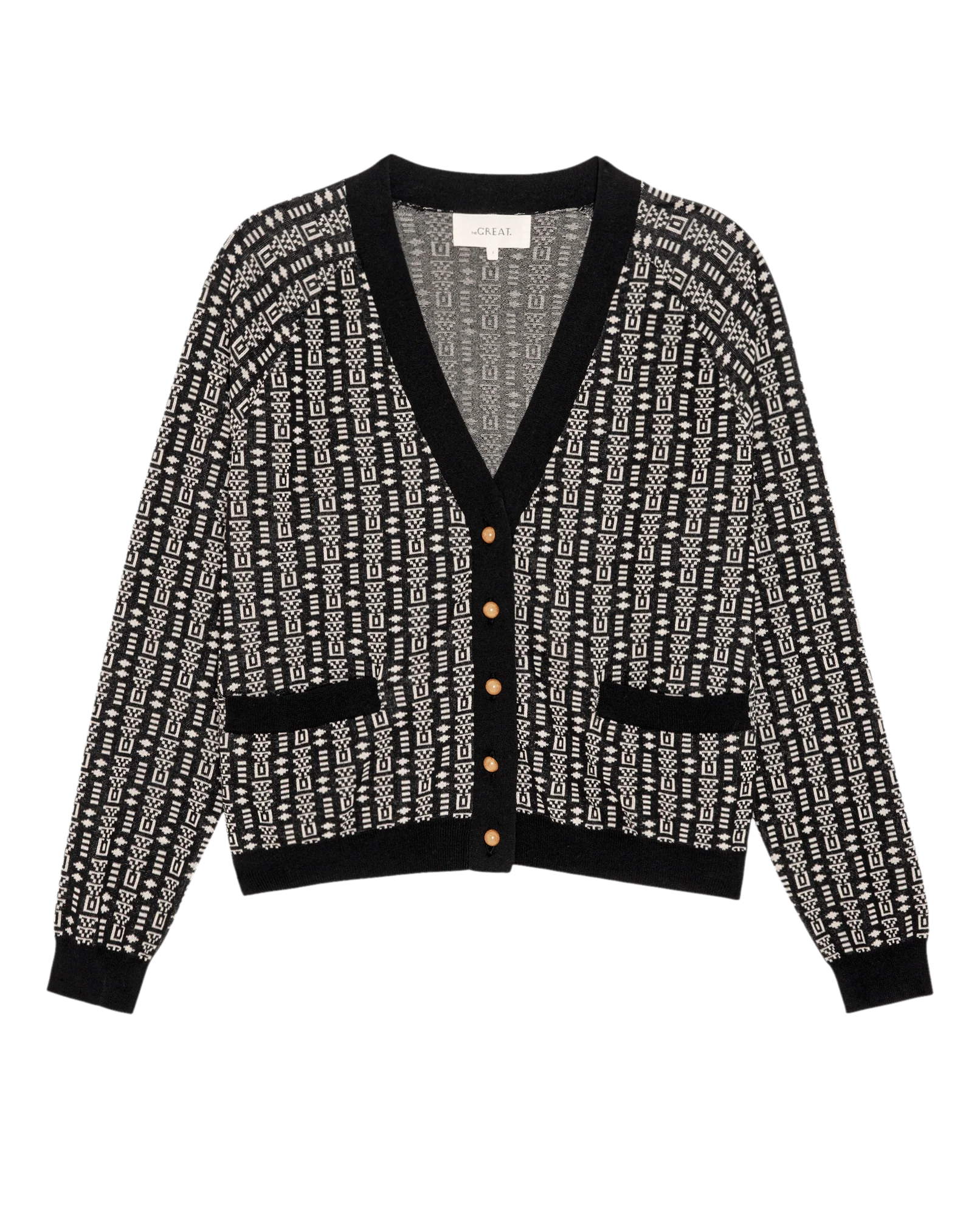 The Varsity Cardigan. -- Black - Image 6