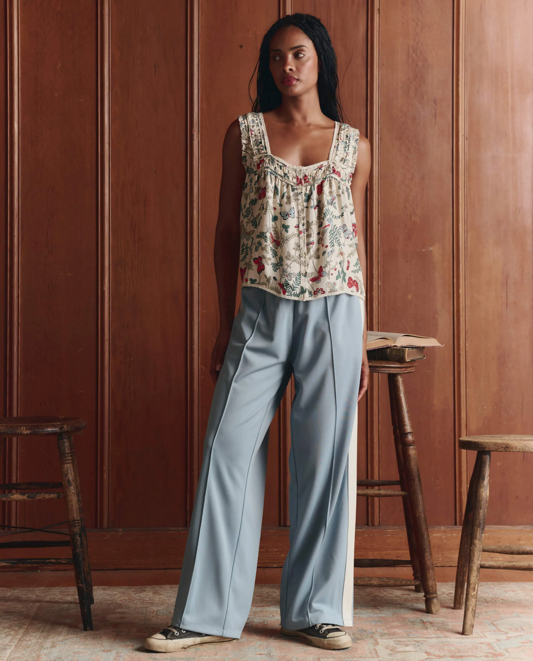 The Wide Leg Track Pant. -- Robin Blue - Image 3